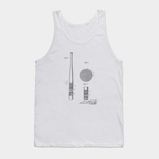 Baseball Bat Vintage Patent Drawing Tank Top